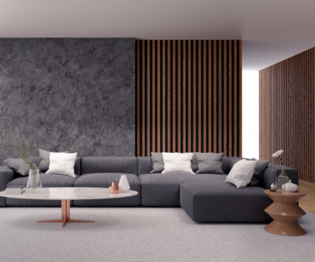 Zikra Benitez Solid Wood Fabric L Shape Sofa Set (Off White)